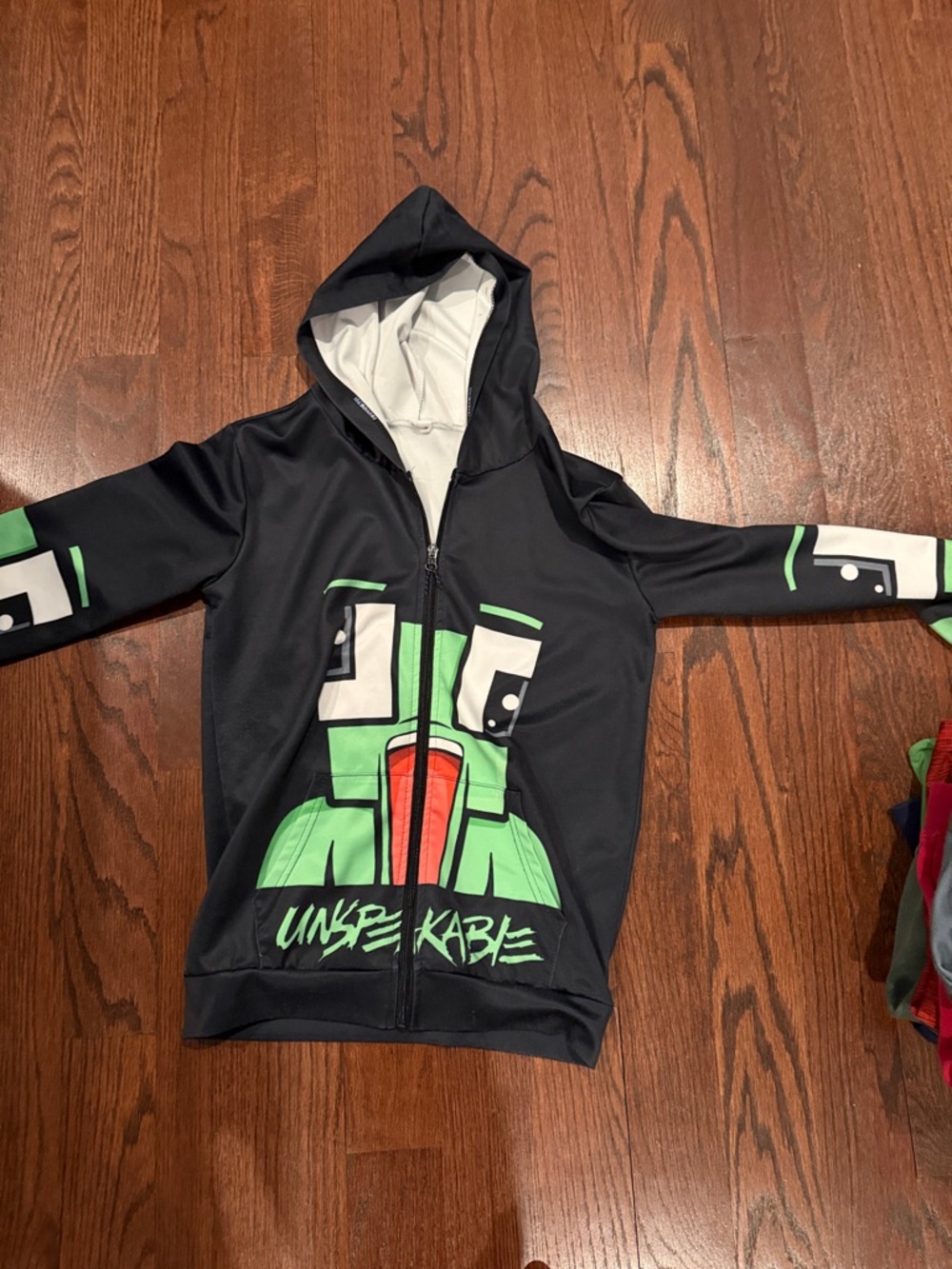 Unspeakable Black Hoodie with Green Graphic for Kids